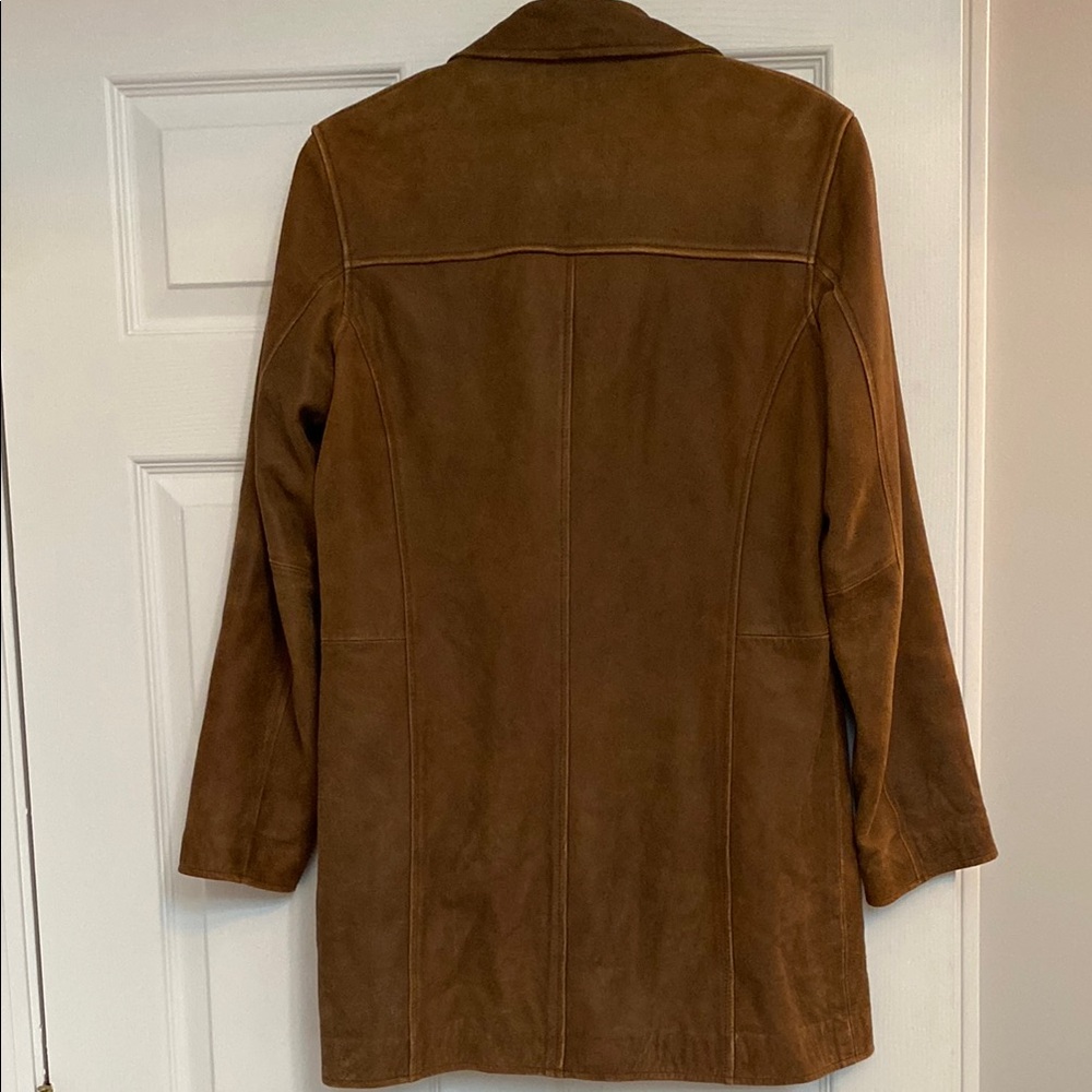 Sundance Leather Suede Peacoat Style Double Breasted Jacket sz M - Picture 8 of 13